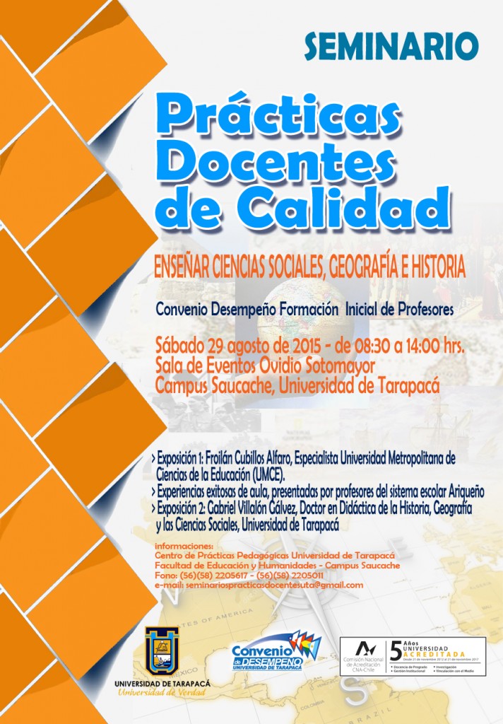 AFICHE SEMINARIO ENSEÑAR CIENCIAS SOCIALES, GEOGRAFÍA E HISTORIA